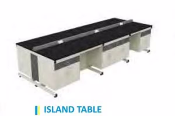 island structured chemistry lab table