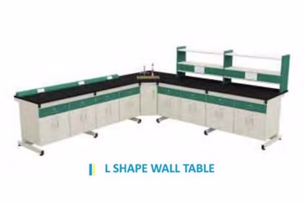 L-Shaped Wall attached lab Table